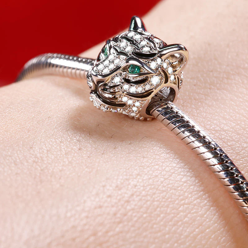 Gnoce Charms Zodiakalny Chiński Tygrys Royal CZ Mieszanka srebra platerowanego platyną - Image 3