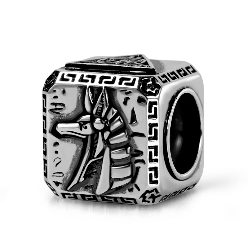 Gnoce Anubis Vintage i Charm spersonalizowany Mieszanka srebra platerowanego platyną - Image 2