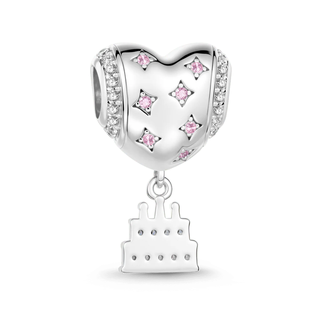 Gnoce Amulet w kształcie ciasta z balonem, powlekany platyną ze srebrnego stopu - Image 5