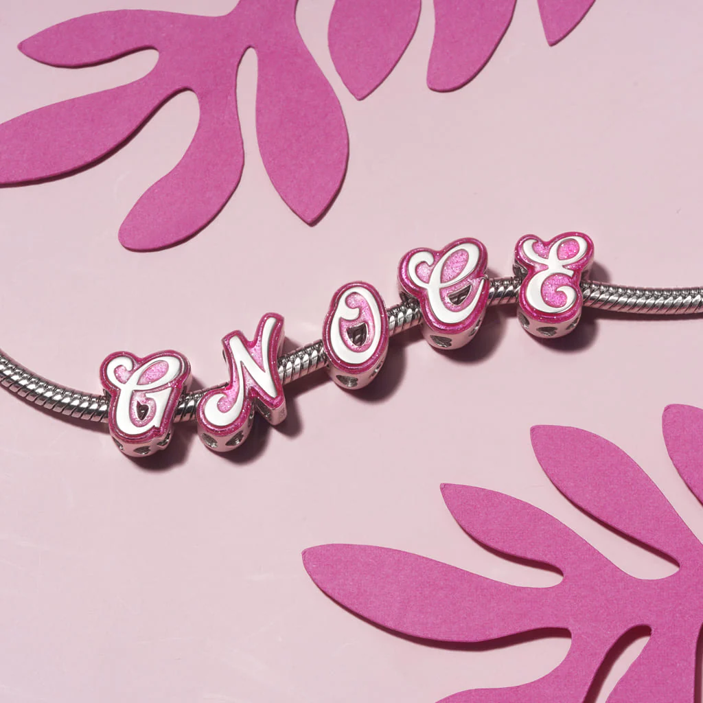 Gnoce Spersonalizowany Charms z różową literą Barbie - Image 3