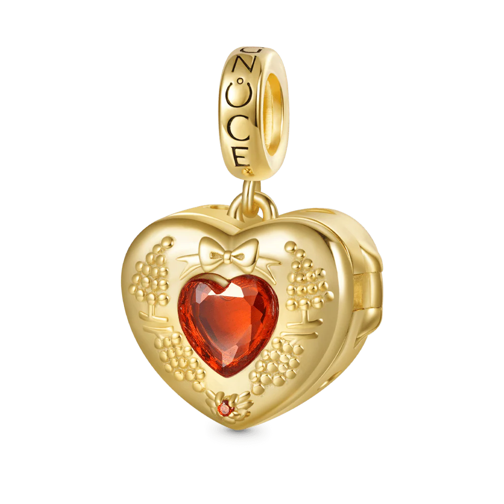 Gnoce Mały Dobry Do Czerwonego Serce Locket Charm Mieszanka srebra platerowanego platyną - Image 2