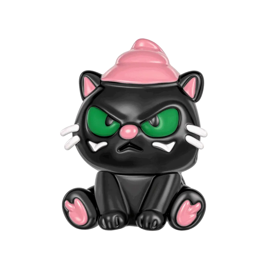 Gnoce Amulet czarnego kota, Mieszanka srebra platerowanego platyną - Image 2