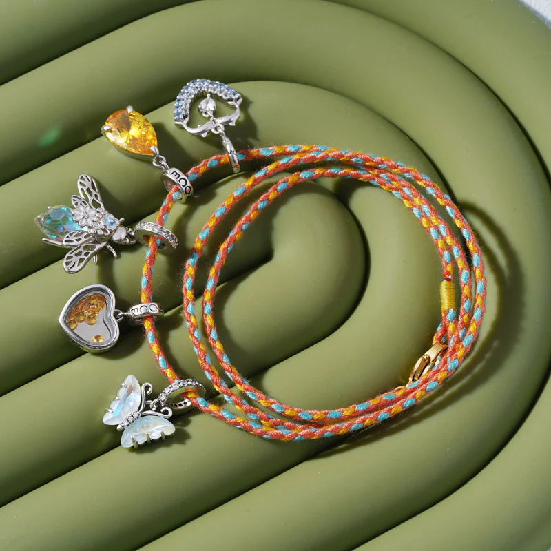 Gnoce Handmade wielokolorowa pleciona bransoletka/naszyjnik ze sznurka - Image 3