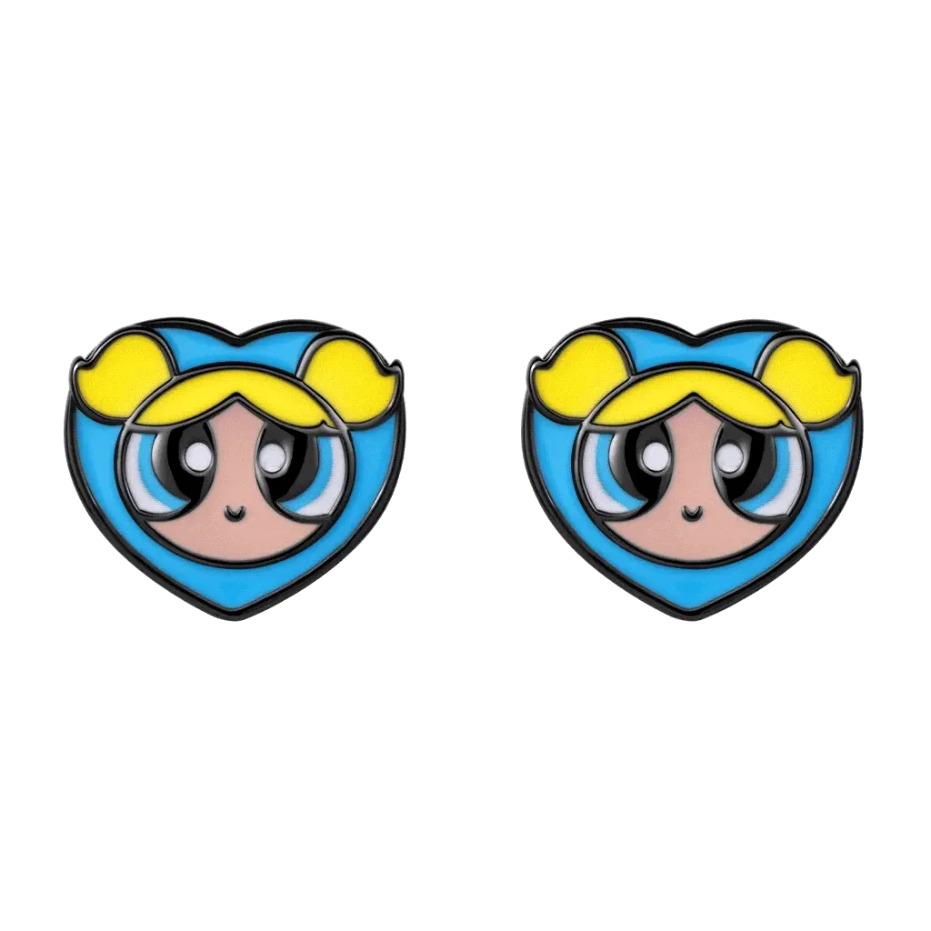 Gnoce Powerpuff Girls Kolczyki Bubbles Mieszanka srebra platerowanego platyną