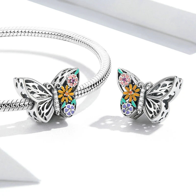 Gnoce charms „Motyl kocha kolorowe kwiaty”. - Image 2