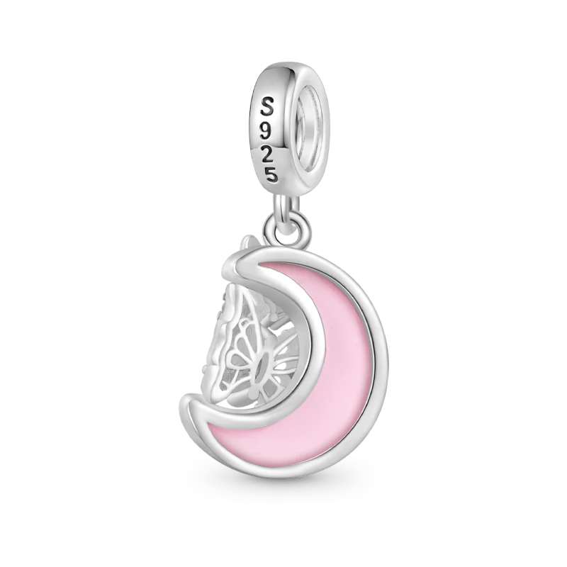 Gnoce Różowy Motyl Na Księżycu Charms-Zawieszka - Image 2