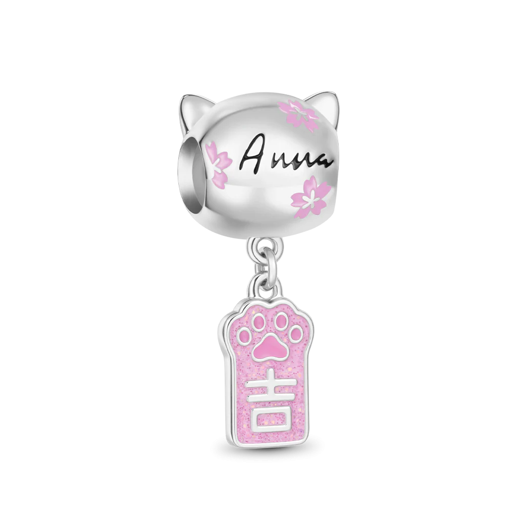 Gnoce Amulet Charms Dzwonek Wietrzny Kot Mieszanka srebra platerowanego platyną - Image 6