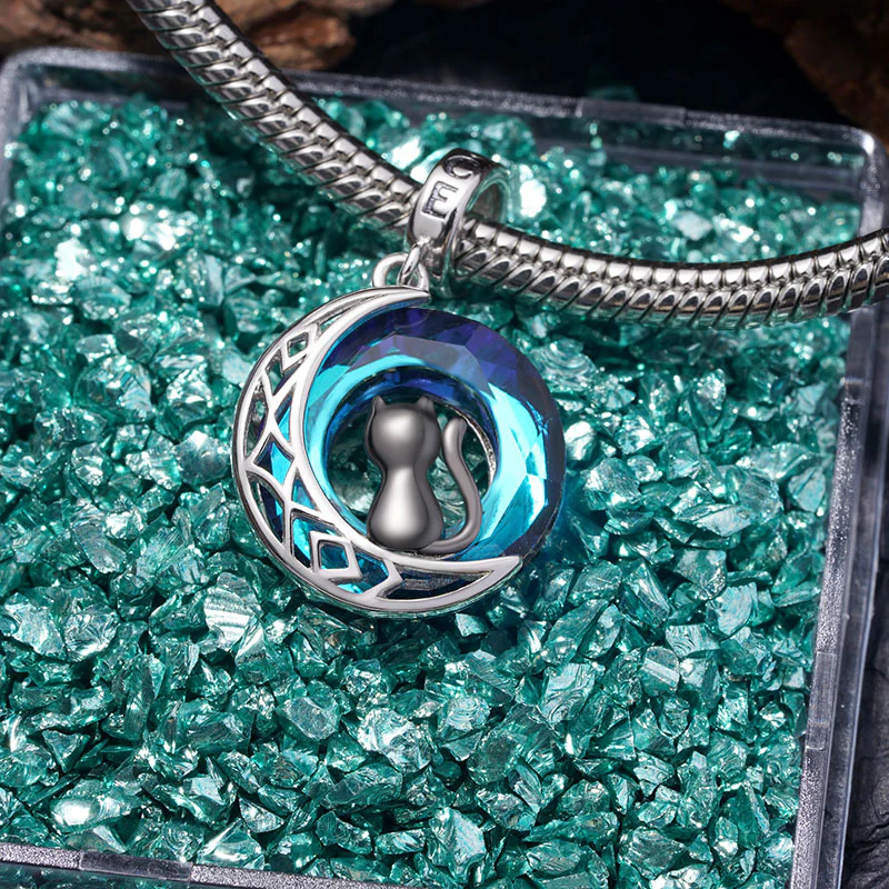 Gnoce Charms czarny kot na Księżycu - Image 3