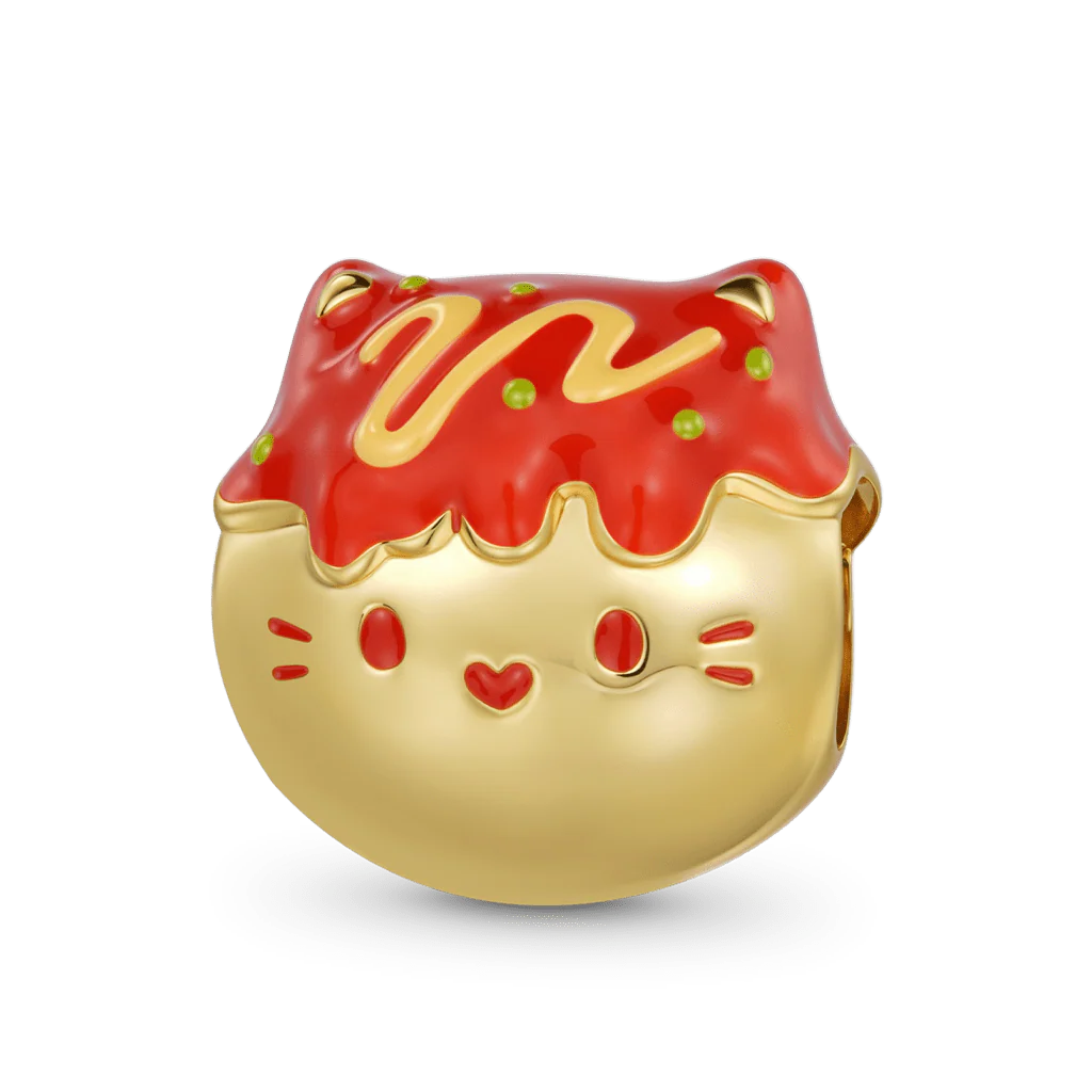 Gnoce Urok kota Takoyaki Mieszanka srebra platerowanego platyną