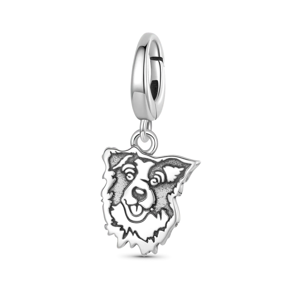 Gnoce Charms z zapięciem w kształcie Border Collie