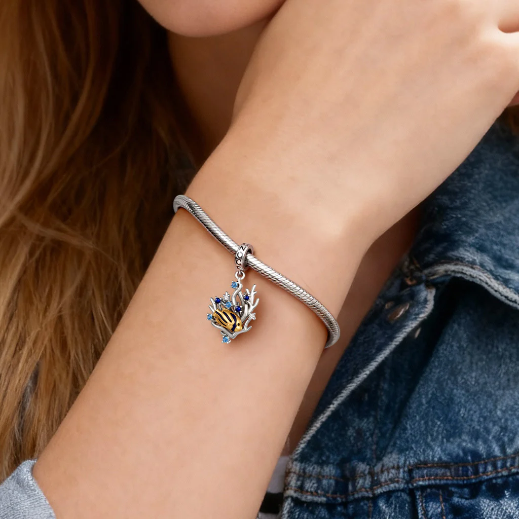 Gnoce Amulet ryby z rafy koralowej, powlekany platyną ze srebrnego stopu - Image 2