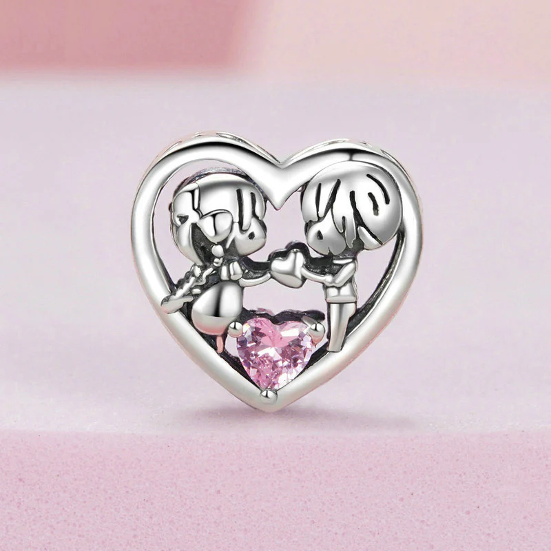 Gnoce  Para Miłość Obejmuje Serce Charms - Image 2