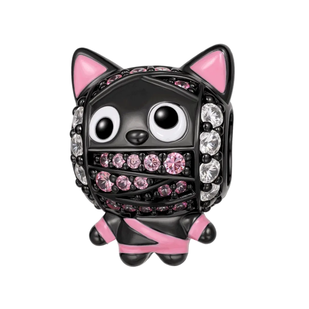 Gnoce Amulet słodkiej mumii kota, powlekany platyną ze srebrnego stopu - Image 2