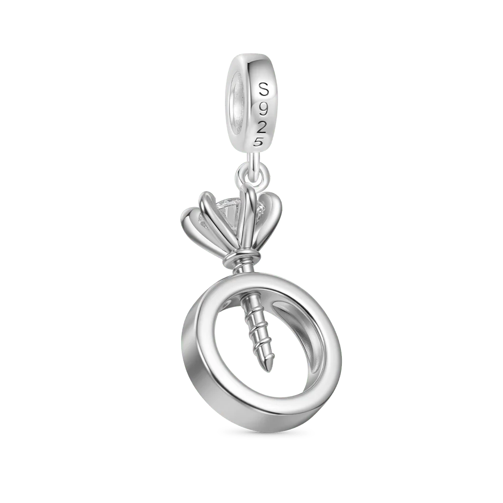 Gnoce Charm Pierścionek Diament Mieszanka srebra platerowanego platyną - Image 5