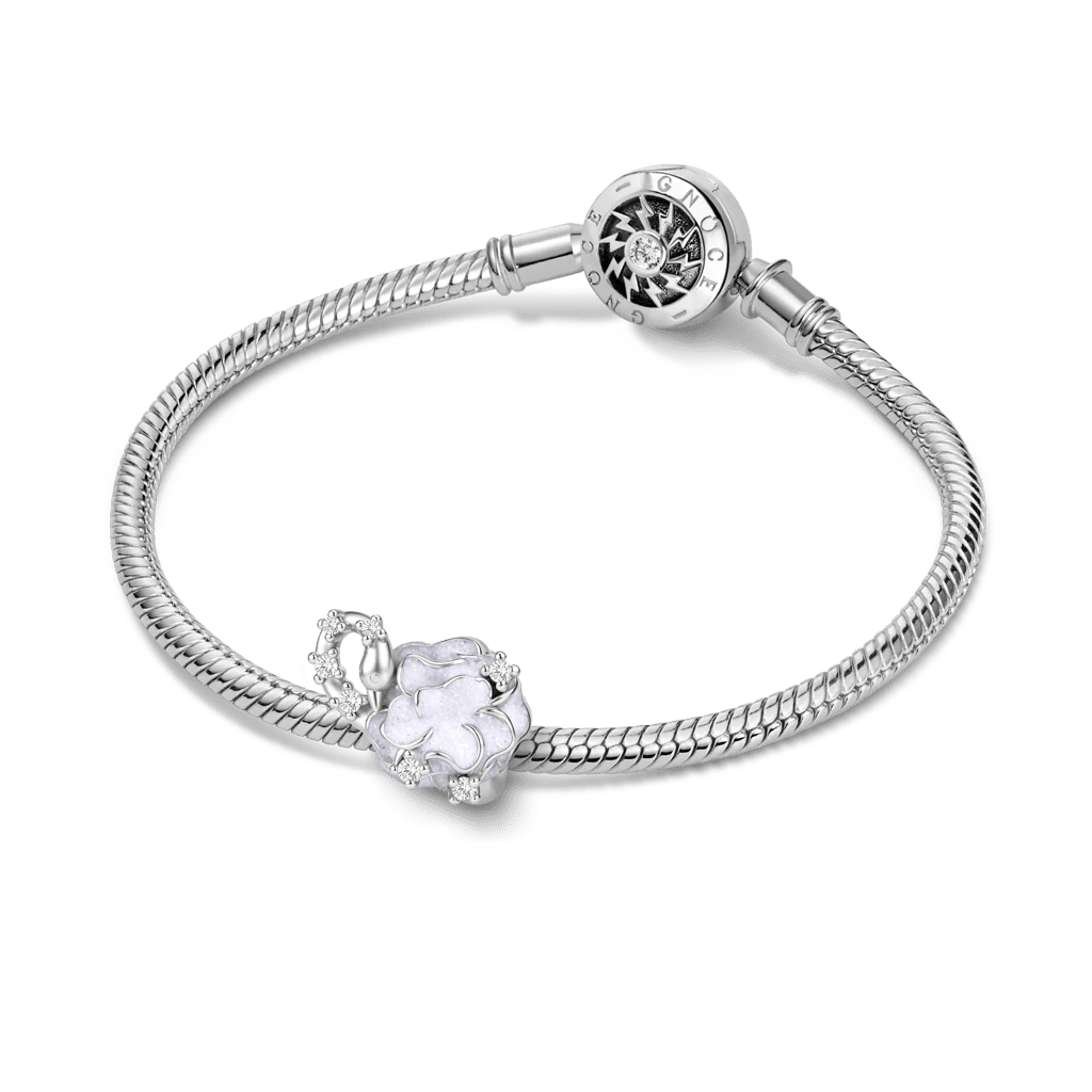 Gnoce Amulet Kwiatu i Ptaka Mieszanka srebra platerowanego platyną - Image 3