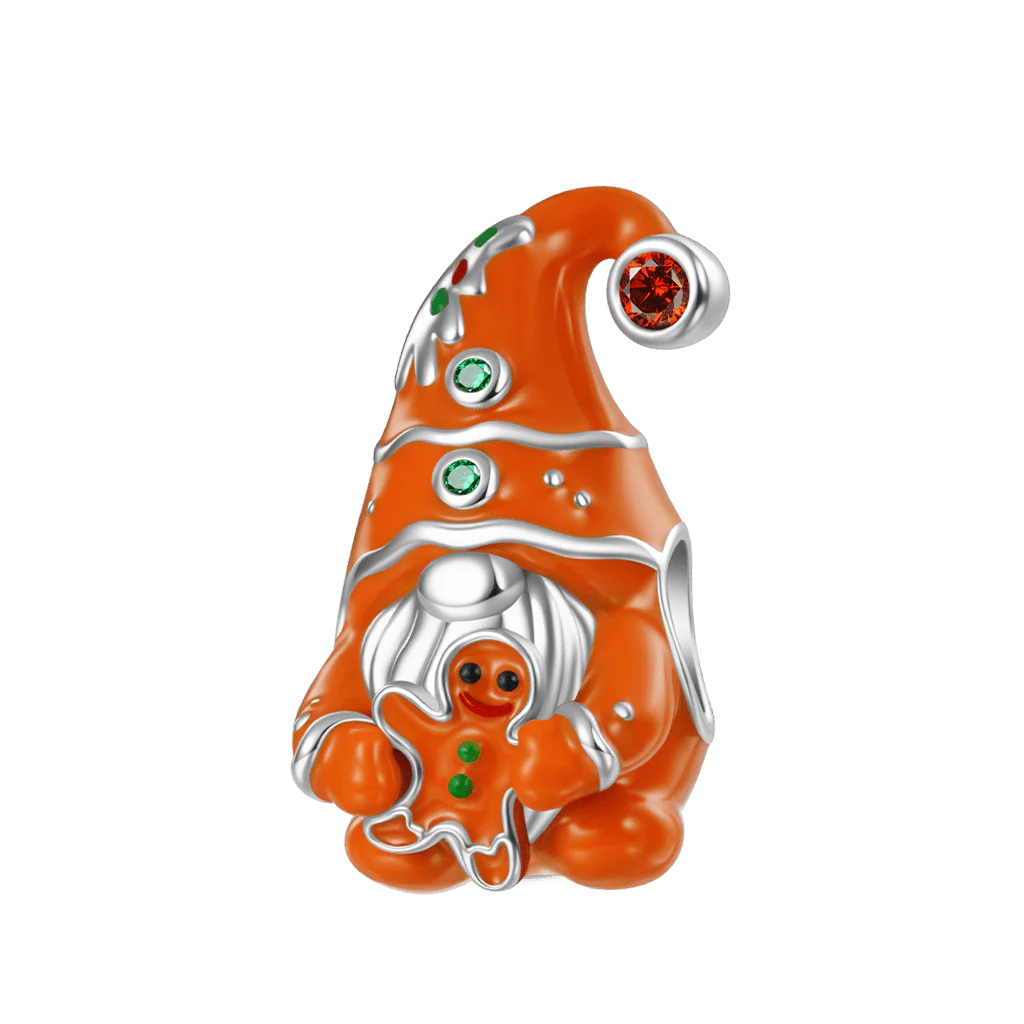 Gnoce Charm Gnomu Imbirowego na Święta Mieszanka srebra platerowanego platyną