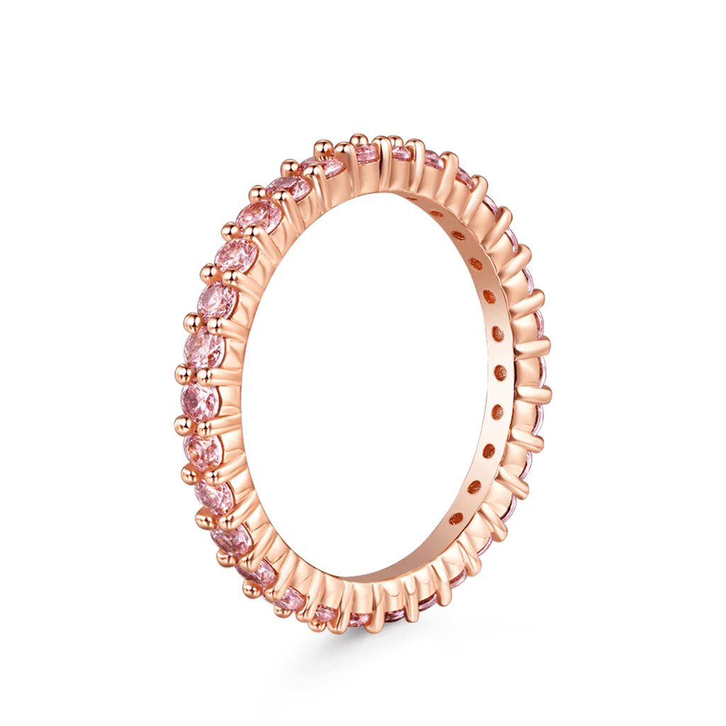 Gnoce Pierścień oświadczenia szlif okrągły z morganitem Mieszanka srebra platerowanego platyną - Image 3