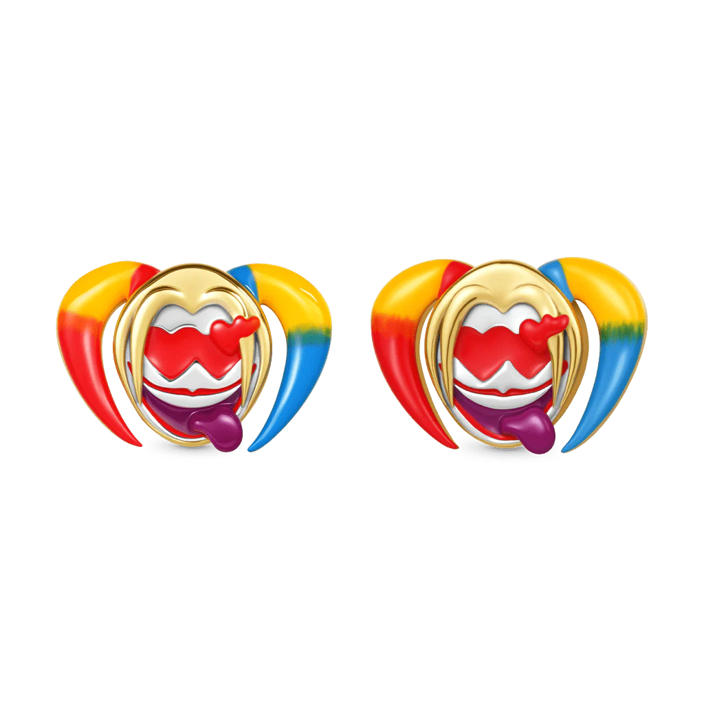 Gnoce Kolczyki study Harley Quinn z Legionu Samobójców Mieszanka srebra platerowanego platyną - Image 3