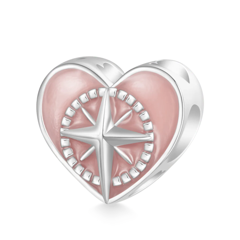 Gnoce "MY HEART WILL GUIDE YOU HOME" Charms w kształcie serca