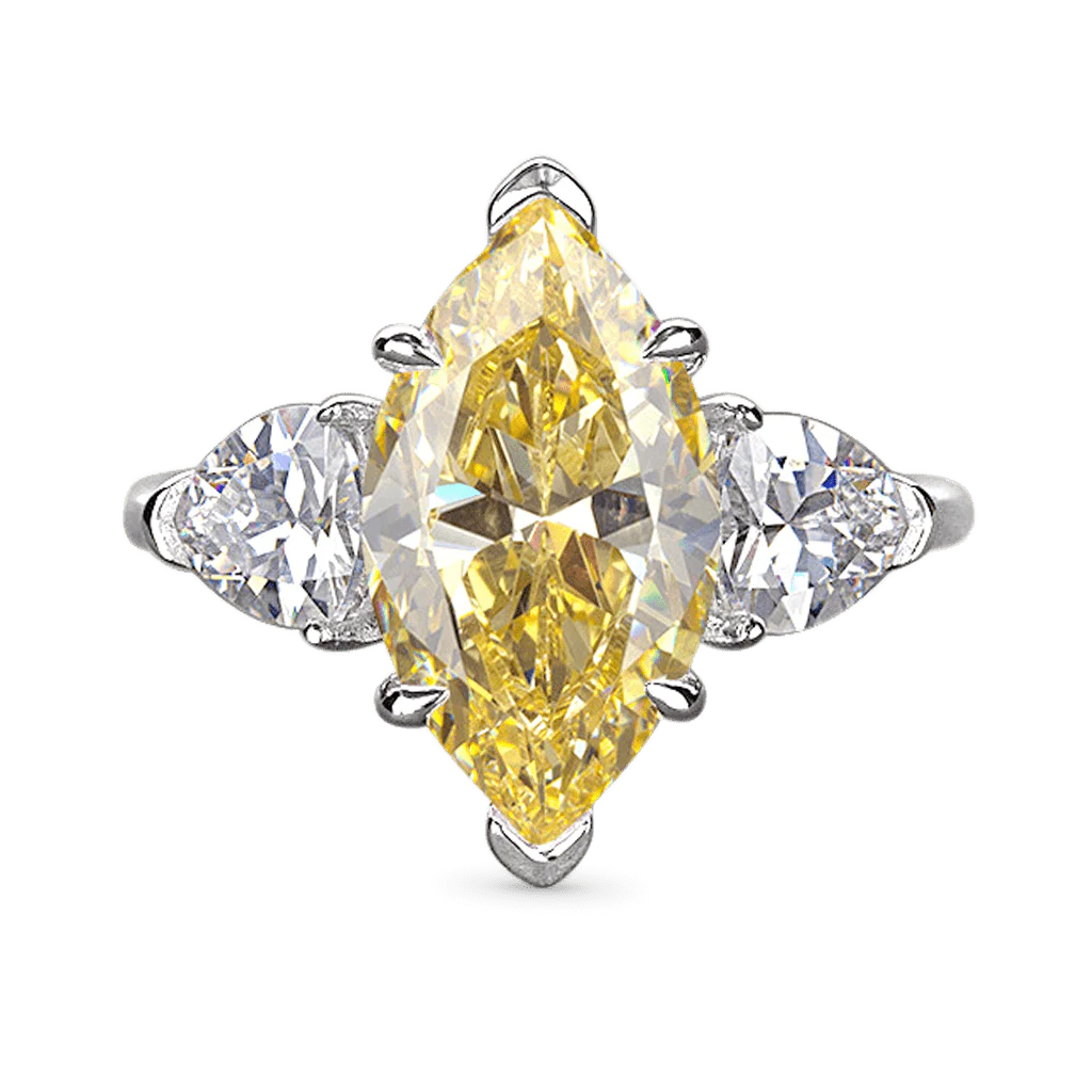 Gnoce Błyszczące pierścionki z diamentem Topaz o wysokiej zawartości węgla