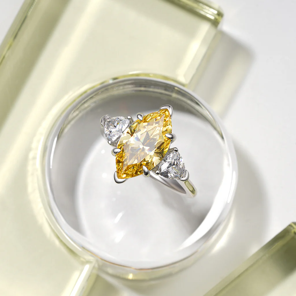 Gnoce Błyszczące pierścionki z diamentem Topaz o wysokiej zawartości węgla - Image 2