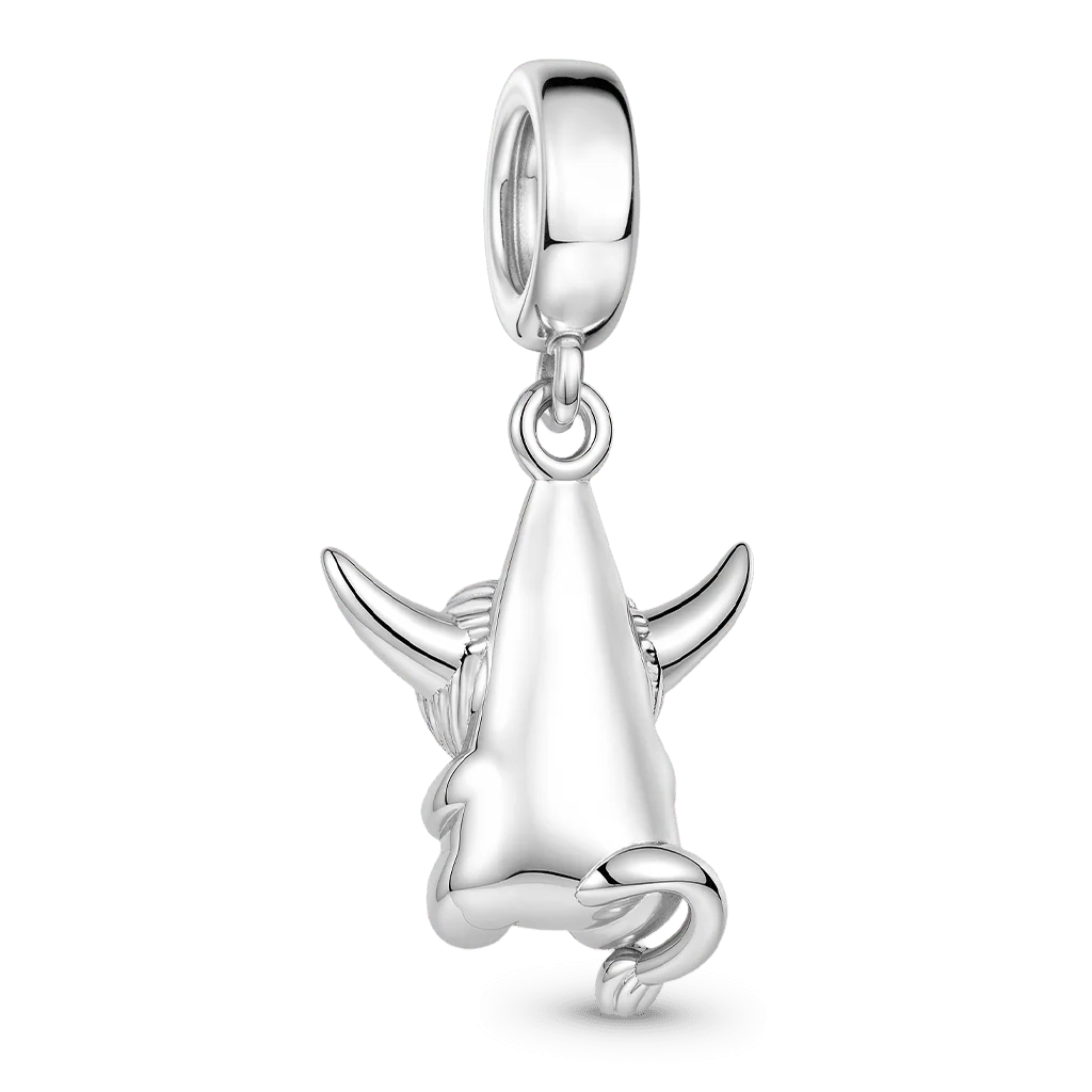 Gnoce Charms z możliwością grawerunku – szkocka krowa wysokogórska (Srebro pokryte platyną) - Image 6