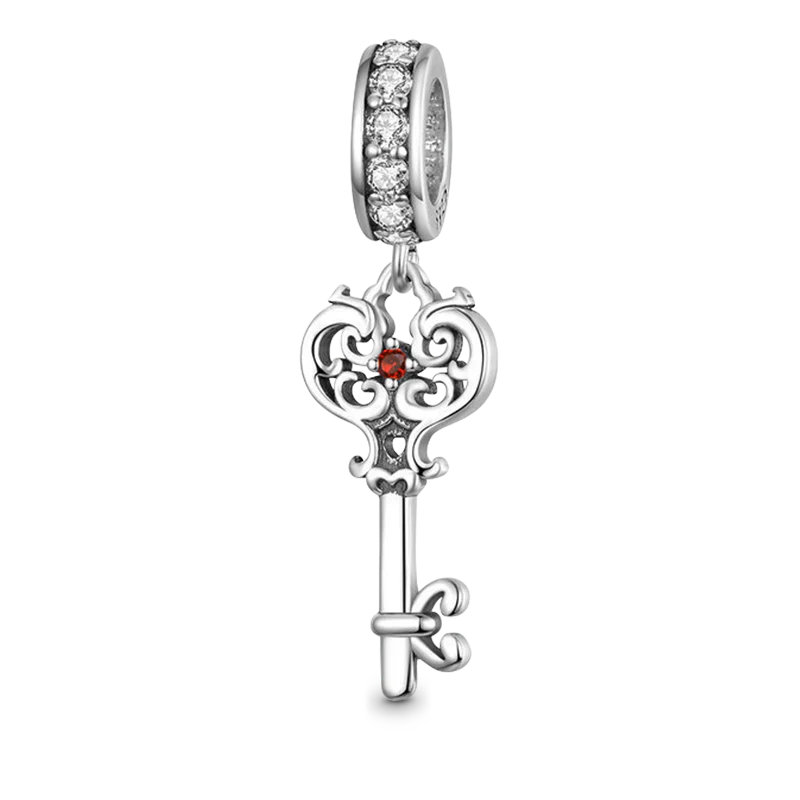 Kluczowy Zawieszka-Charms Srebro próbyr inkrustowany kryształowymi kamieniami szlachetnymi