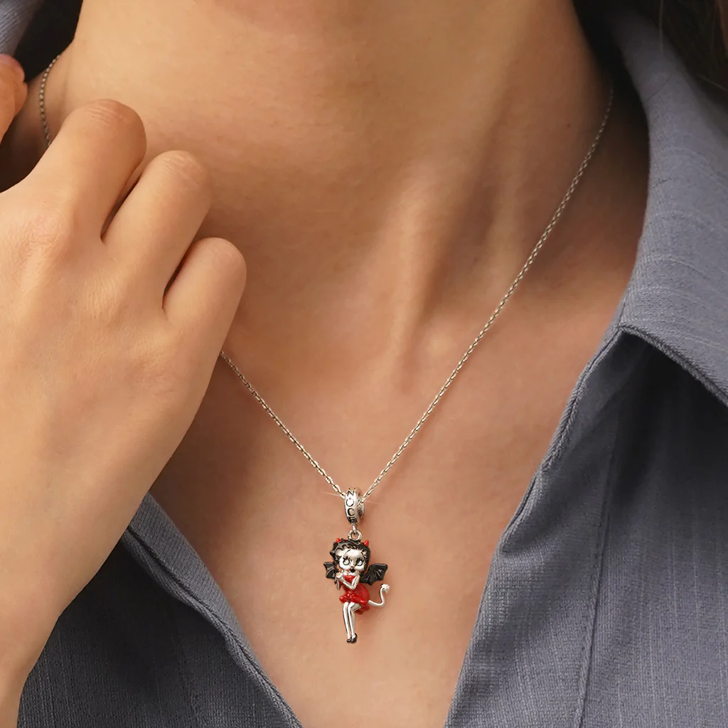 Gnoce Zawieszka Mały Diabeł Halloween Betty Boop Charm Mieszanka srebra platerowanego platyną - Image 5