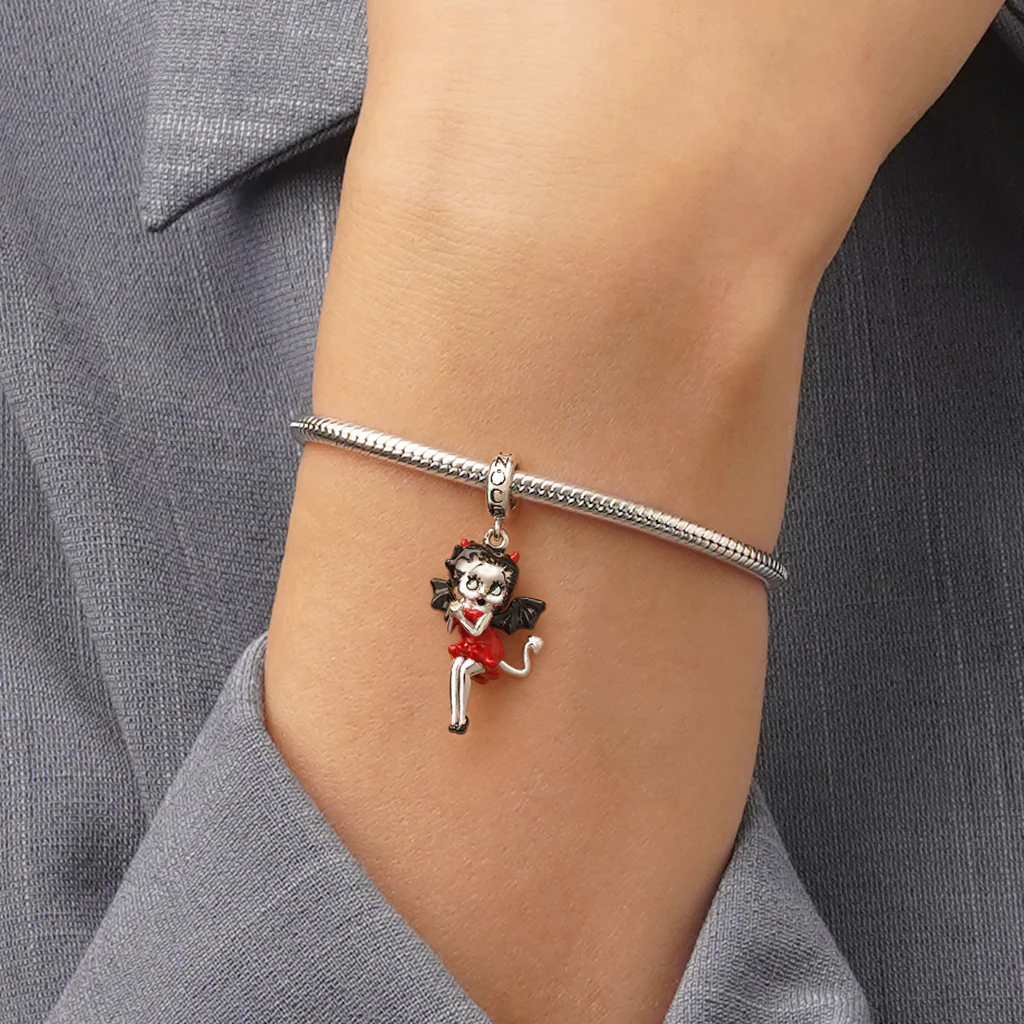 Gnoce Zawieszka Mały Diabeł Halloween Betty Boop Charm Mieszanka srebra platerowanego platyną - Image 6