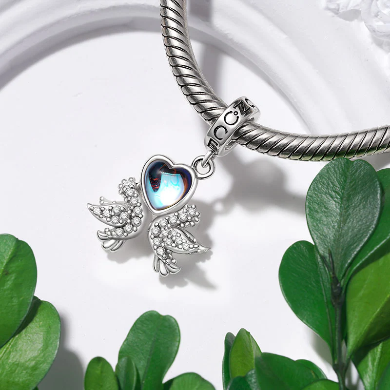 Gnoce Charms-zawieszka Miłość Ptaki Kamień Księżycowy - Image 3