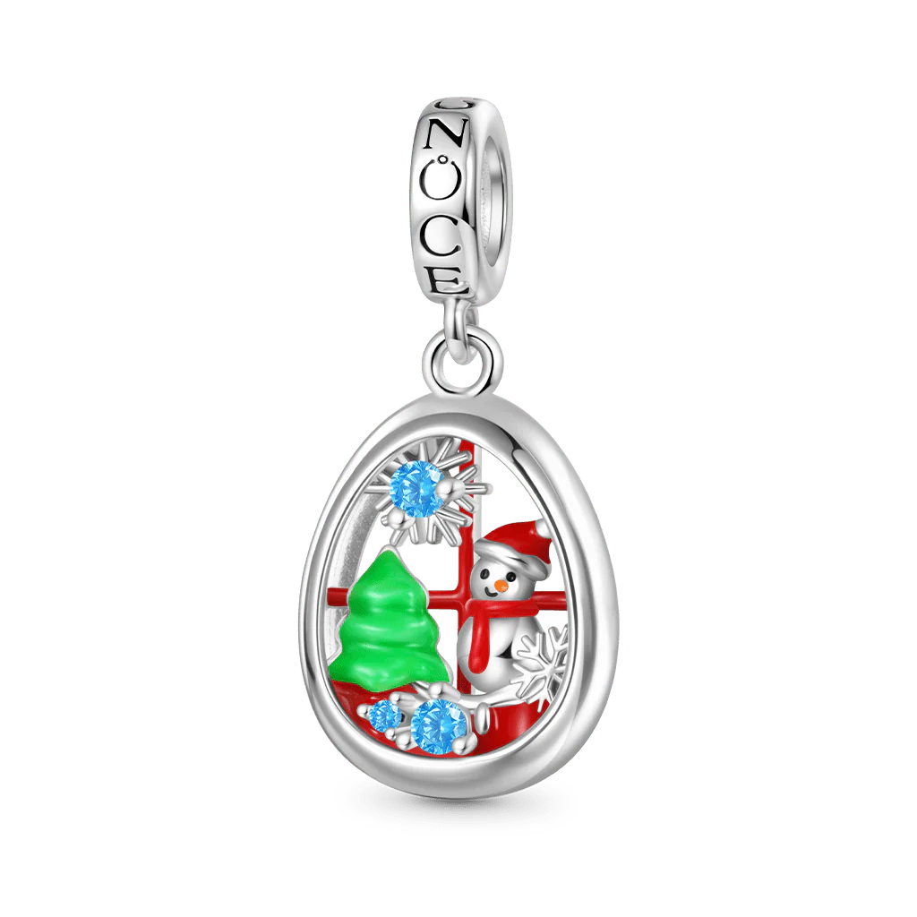 Gnoce Urok Miniaturowy Krajobraz Świąteczny Świecący w Ciemności Mieszanka srebra platerowanego platyną