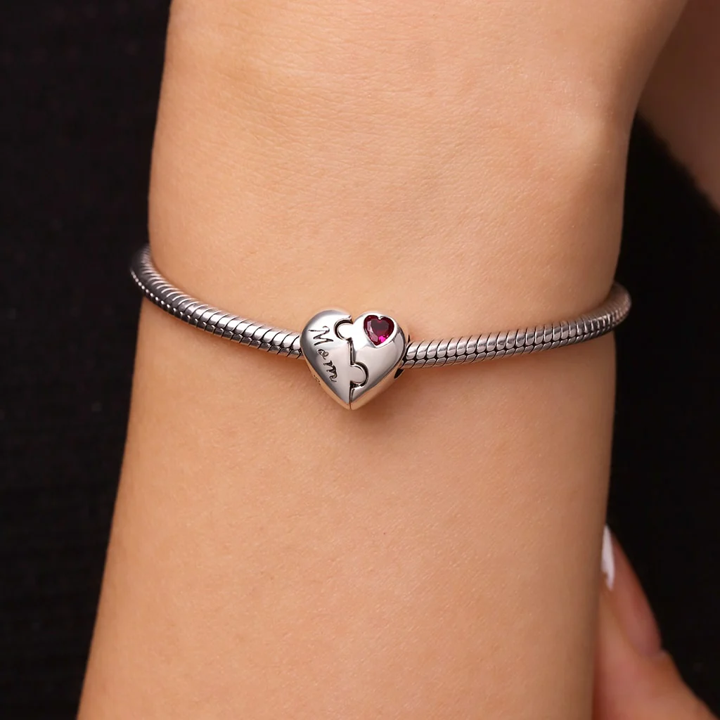 Gnoce Charms Mom Daughter Puzzle Serce - Image 5