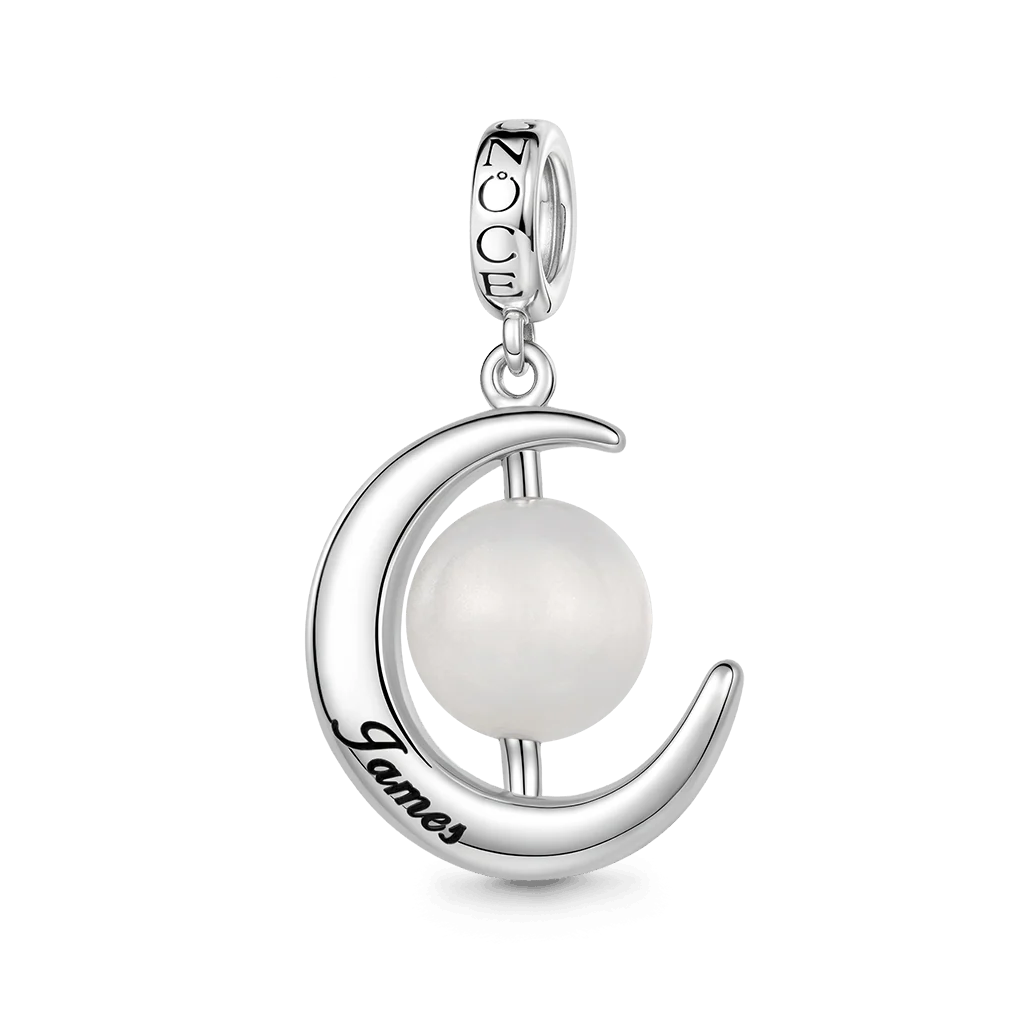Gnoce Grawerowalny Amulet Księżyca Mieszanka srebra platerowanego platyną