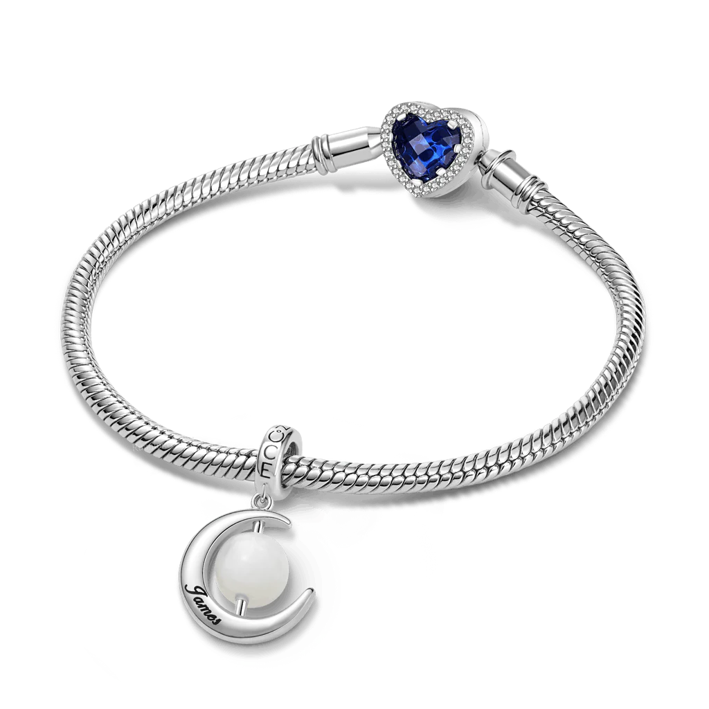 Gnoce Grawerowalny Amulet Księżyca Mieszanka srebra platerowanego platyną - Image 4