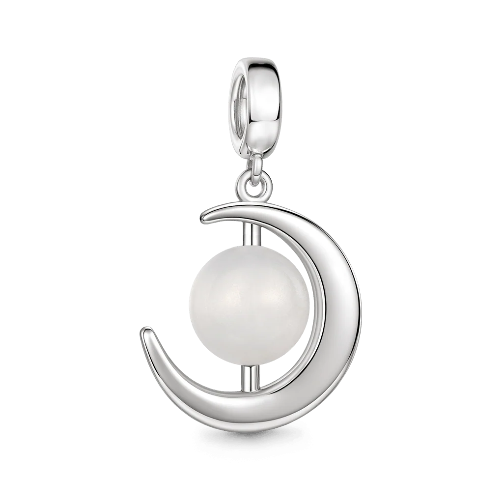 Gnoce Grawerowalny Amulet Księżyca Mieszanka srebra platerowanego platyną - Image 6