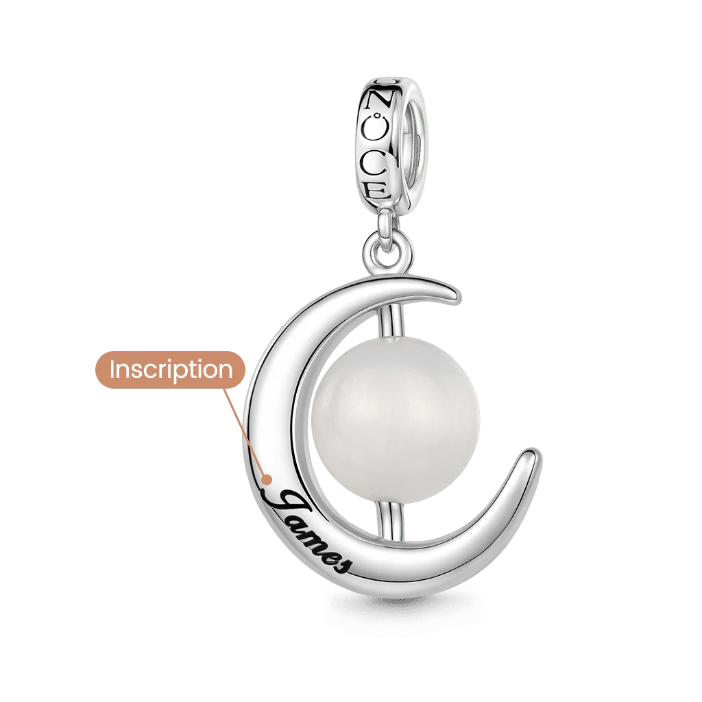 Gnoce Grawerowalny Amulet Księżyca Mieszanka srebra platerowanego platyną - Image 7