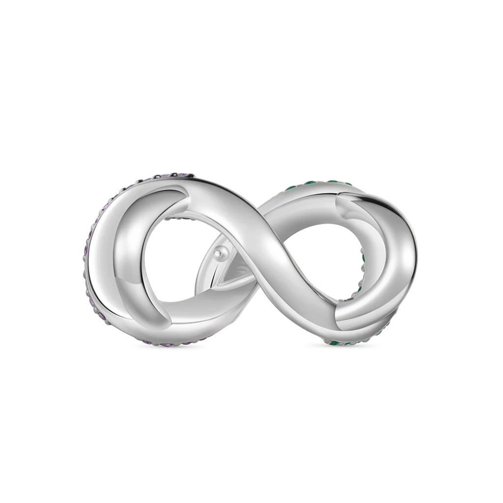 Gnoce Charms z kamieniem urodzinowym z cyrkonią osadzonym w ouroboros Mieszanka srebra platerowanego platyną - Image 4