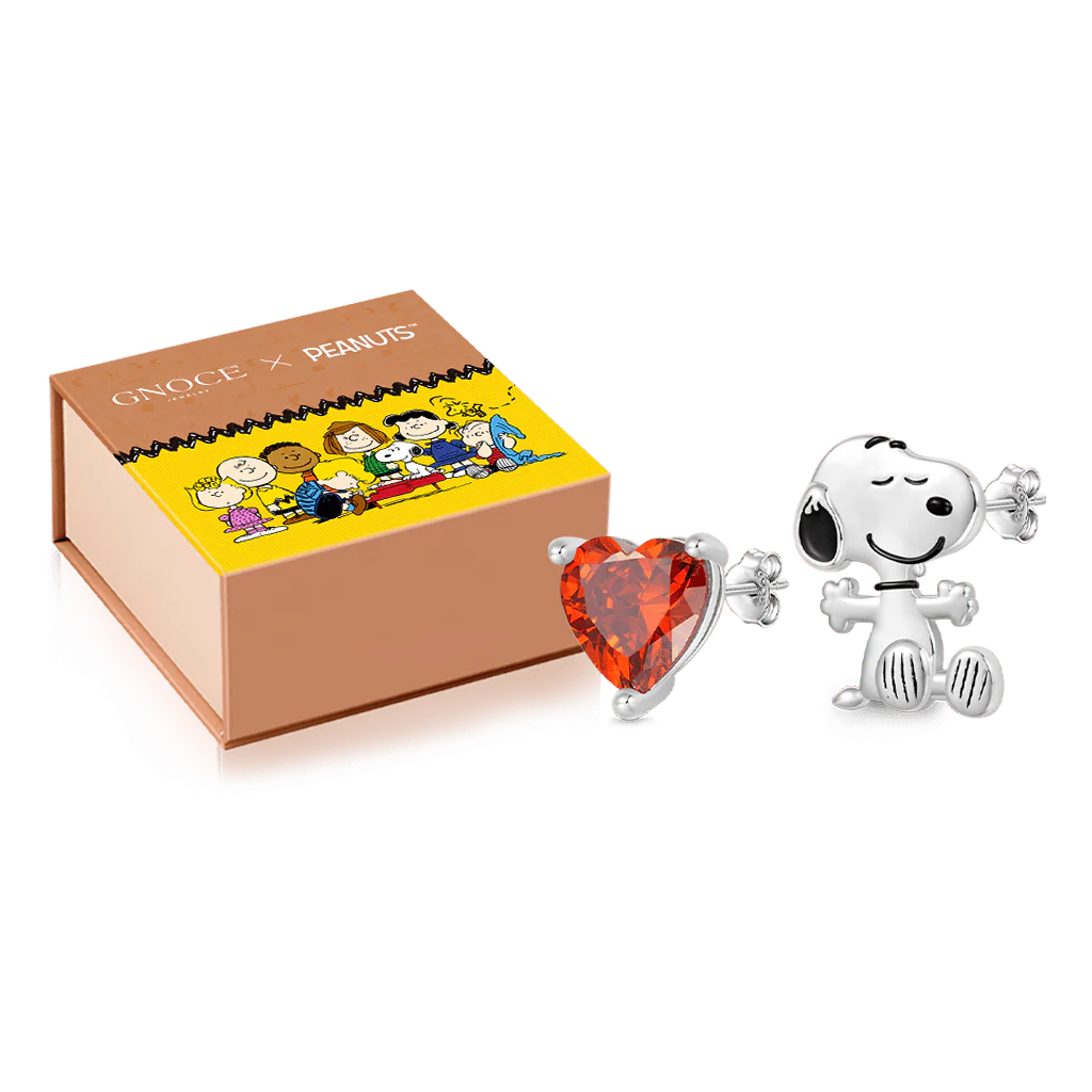 Gnoce Peanuts "Znajdź swoją prawdziwą miłość" kolczyki Snoopy Heart Stud - Image 2