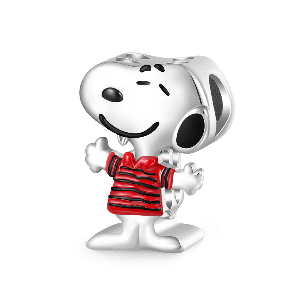 Gnoce Peanuts Snoopy Charms w paski z krótkim rękawem