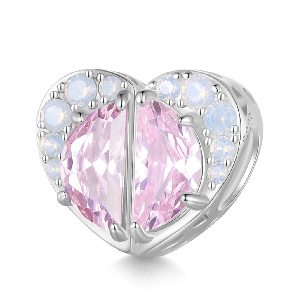 Gnoce Różowy Sisters Serce Charms