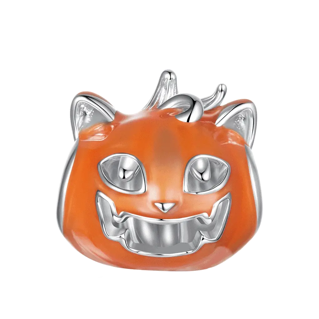 Gnoce Charms Halloween z kotem i dynią świecący w ciemności