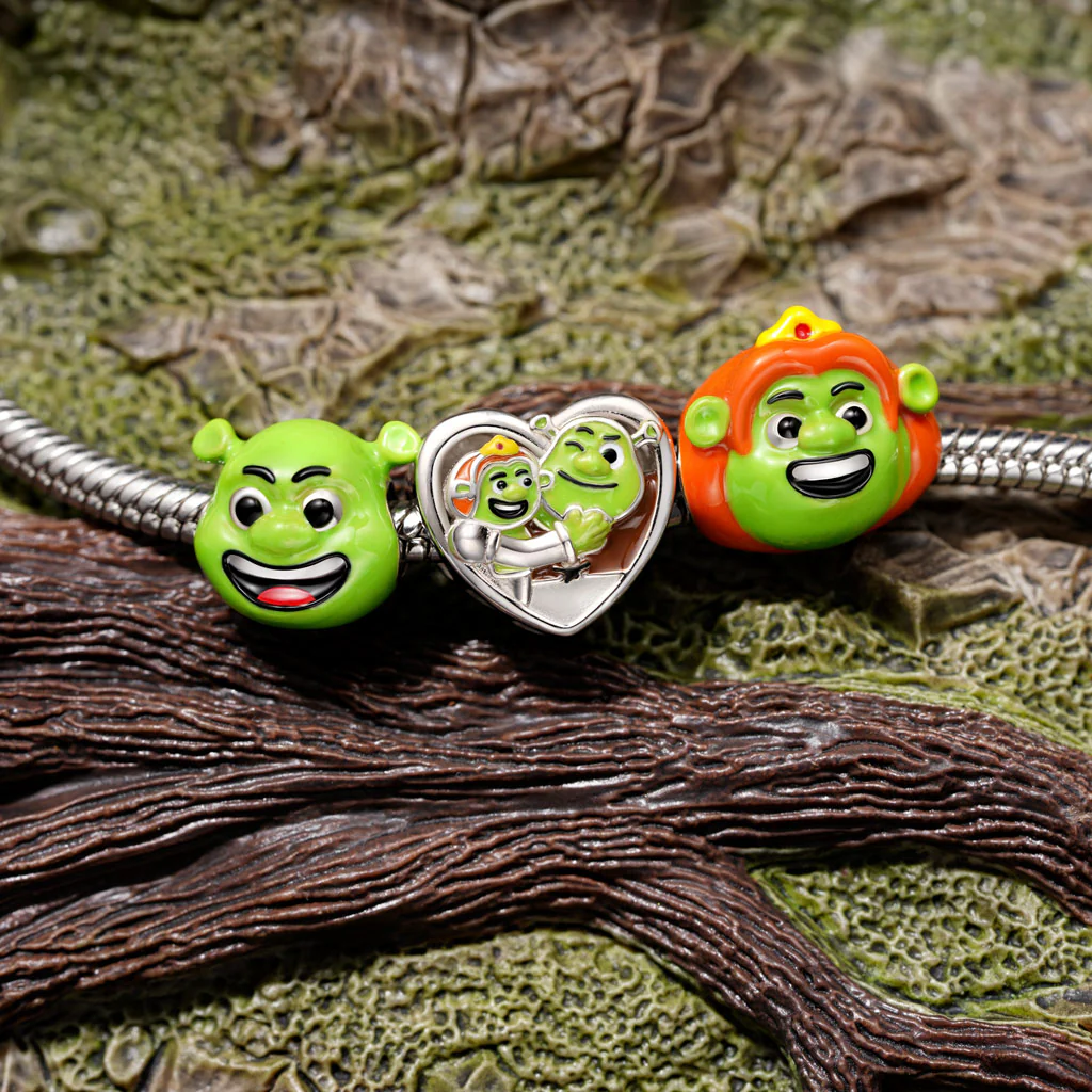 Gnoce 'I LOVE OGRES' Shrek & Fiona Charms w kształcie serca - Image 3