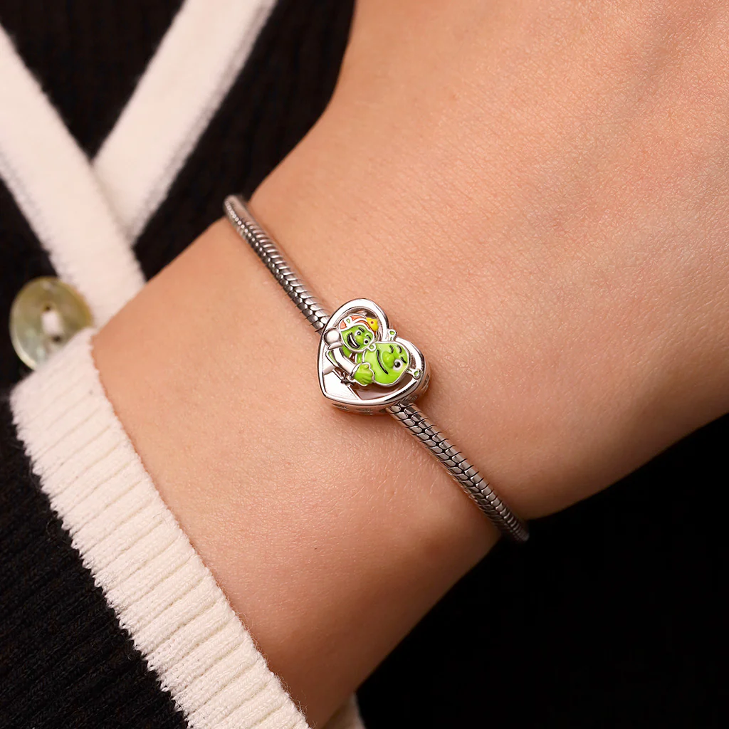 Gnoce 'I LOVE OGRES' Shrek & Fiona Charms w kształcie serca - Image 5