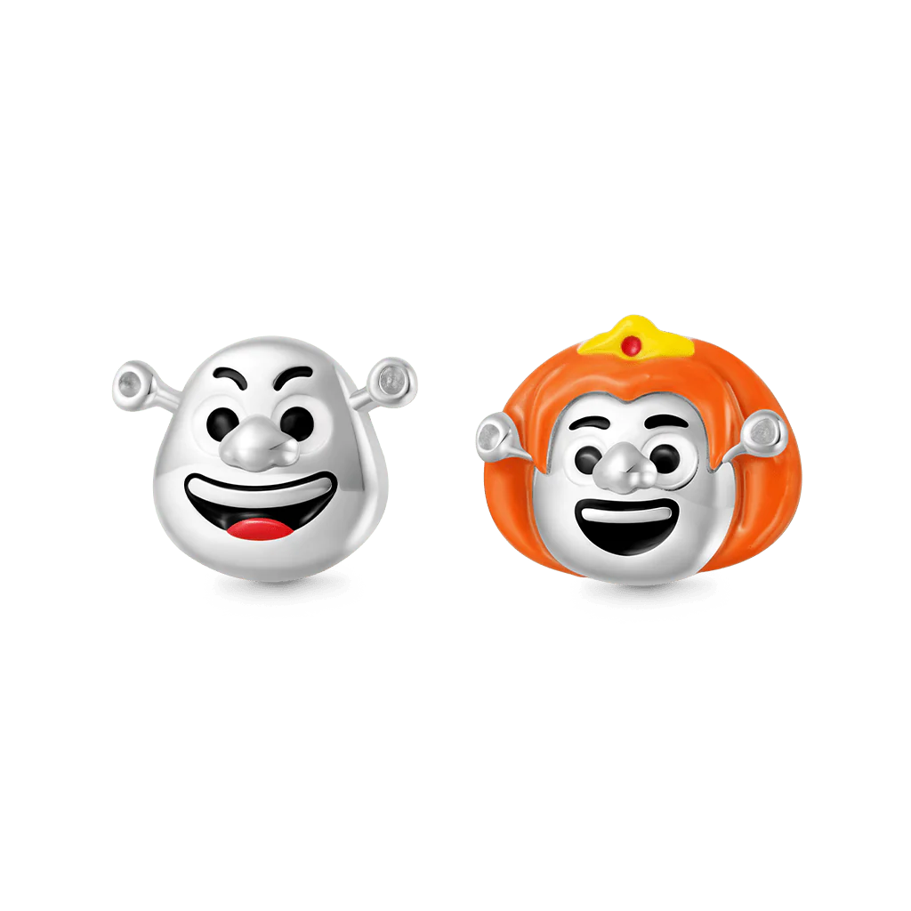 Gnoce Shrek i Fiona niedopasowane kolczyki sztyfty