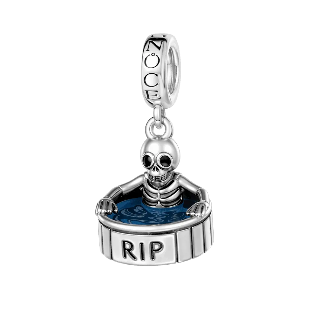 Gnoce Amulet szkieletu w wannie, powlekany platyną ze srebrnego stopu - Image 2