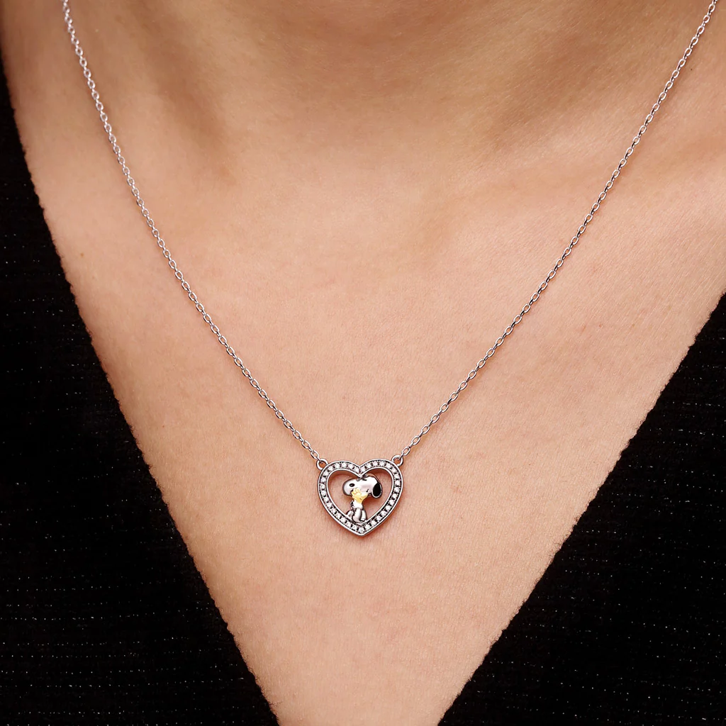 Gnoce Peanuts Snoopy Embrace Woodstock Heart Wisiorek - Image 2