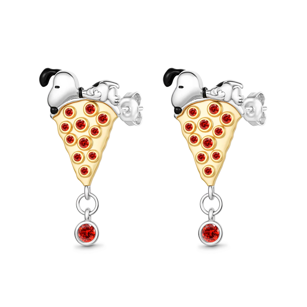 Gnoce Peanuts Snoopy Pizza Stud Kolczyki