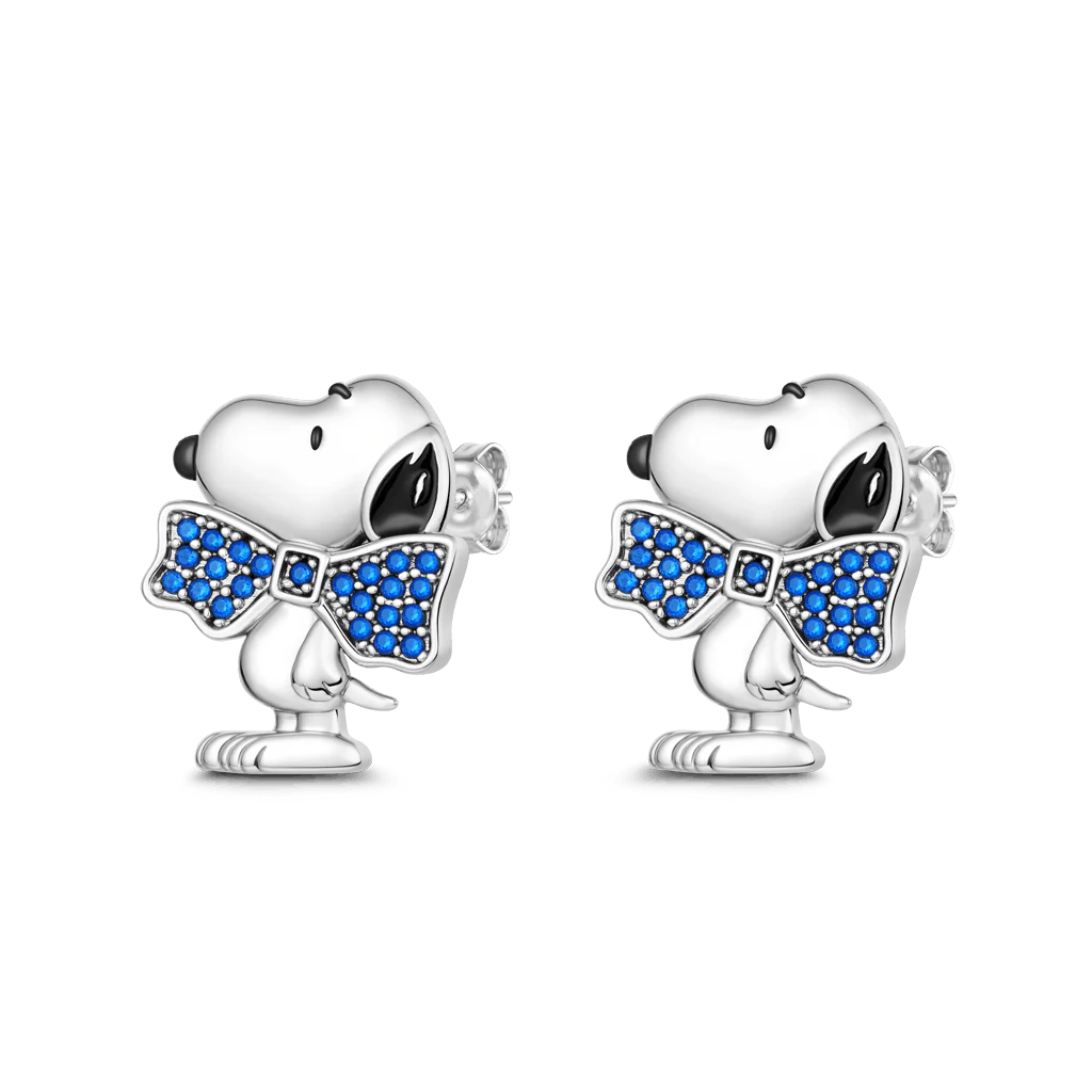 Gnoce Peanuts Snoopy w kolczykach z kokardą