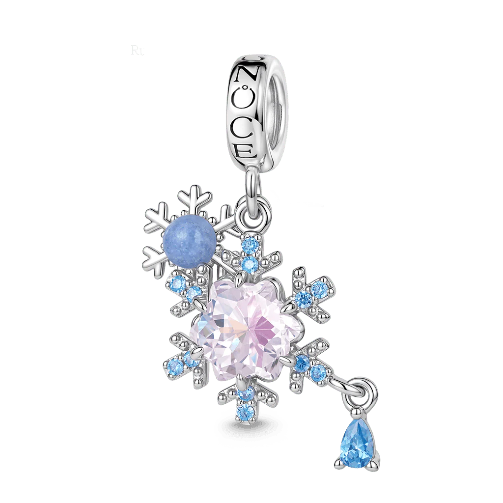 Gnoce Amulet Płatków Śniegu Mieszanka srebra platerowanego platyną