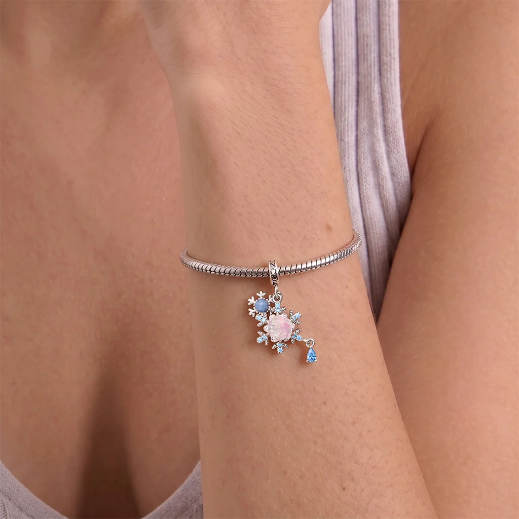 Gnoce Amulet Płatków Śniegu Mieszanka srebra platerowanego platyną - Image 3